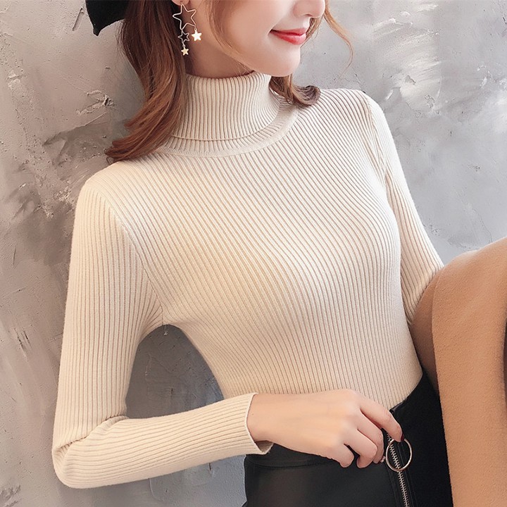 Áo Len Tăm Cổ Lọ Nữ Chất Đẹp Mỏng Dài Tay Ôm Body Hàng VNXK Xuất Hàn Loại 1 Cadigan Gile Croptop Co Giãn Bigsize Thun