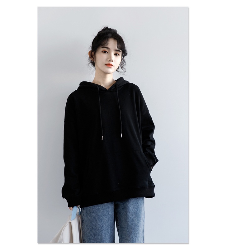 Áo Hoodie Nam Nữ Trơn Nỉ Dài Tay Phong Cách Hàn Quốc Tay Dài Form Rộng | BigBuy360 - bigbuy360.vn