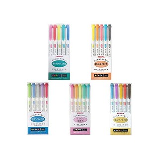 Set 5 bút zebra mildliner chính hãng trang trí sổ tay planner