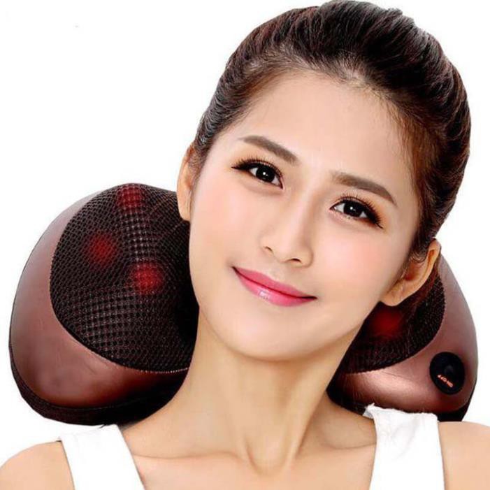 [XẢ KHO+FREE SHIP] Gối mát xa hồng ngoại 8 bi - gối massage hồng ngoại 6 bi 8 bi