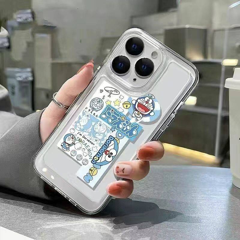 Ốp điện thoại trong suốt chống rơi hình Doraemon thích hợp cho iphone 13/12Pro/11/X/XR 78P mAMT