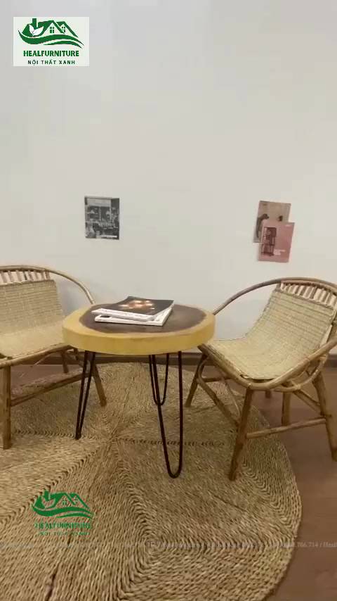 Ghế lười thư giãn mây tre con sò Cao Cấp, trang trí sân vườn ban công, decor phòng khách, bàn ghế uống trà / HealHomes | BigBuy360 - bigbuy360.vn
