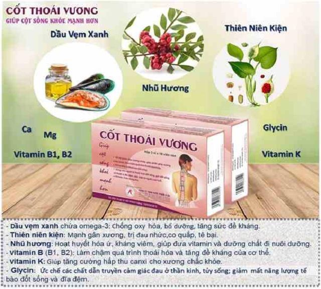 [Kèm quà] Cốt Thoái Vương - Hộp 30 viên giúp cột sống khoẻ mạnh hơn
