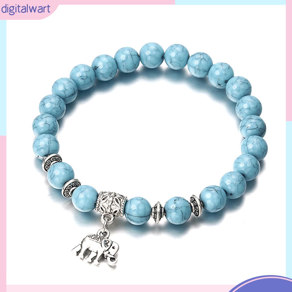 Vòng tay chuỗi hạt họa tiết chú voi may mắn co giãn vừa tay