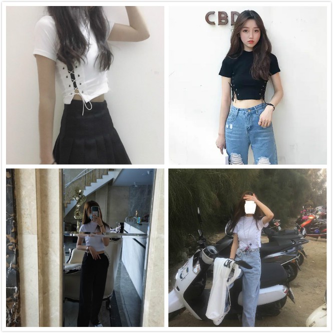 Áo croptop tay ngắn thiết kế quyến rũ hợp thời trang cho nữ