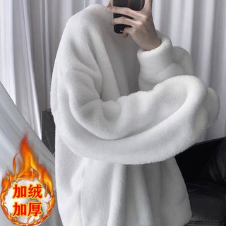 Áo Hoodie Lông Cừu Tay Dài Chất Liệu Dày Dặn Thời Trang Cho Nữ