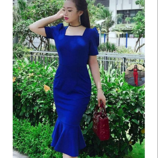 Đầm chất umi cao cấp thiết kế đuôi cá