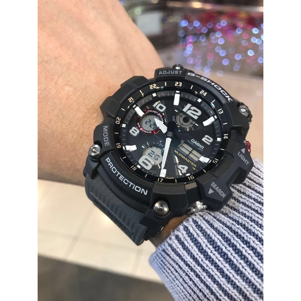 Đồng hồ nam Casio G Shock MUDMASTER GSG-100-1A8 Pin Năng Lượng Mặt Trời - Hai Đèn Le