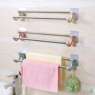 [Siêu Rẻ] Móc treo khăn nhà tắm nhà bếp không cần khoan vít làm bằng inox sang trọng 00482