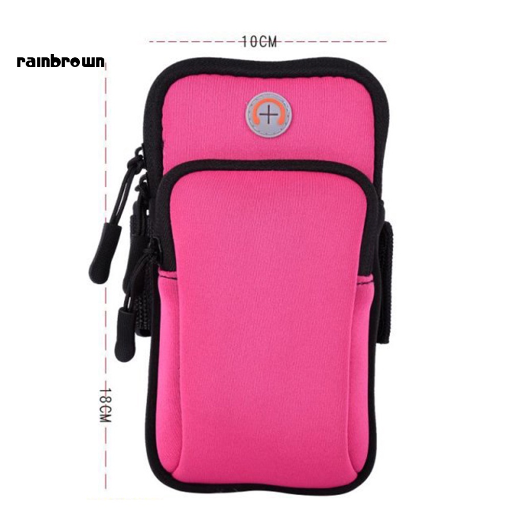 Túi Đeo Cánh Tay Nylon Màu Trơn Khóa Kéo Chống Thấm Nước Khi Chạy Bộ Cho Nam Và Nữ