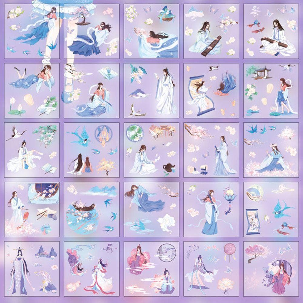 Miếng Dán Họa Tiết Hoạt Hình Phong Cách Cổ Điển Dùng Trang Trí Sổ Tay DIY