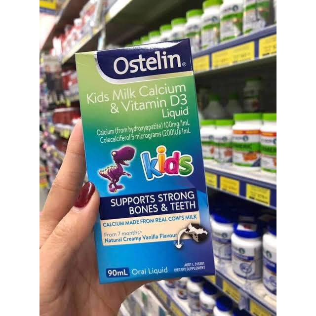 [HÀNG ÚC, ĐỦ BILL] Ostelin canxi sữa và vitamin D3 dạng nước Ostelin Kids Milk Calcium &amp; Vitamin D3 Liquid 90ml
