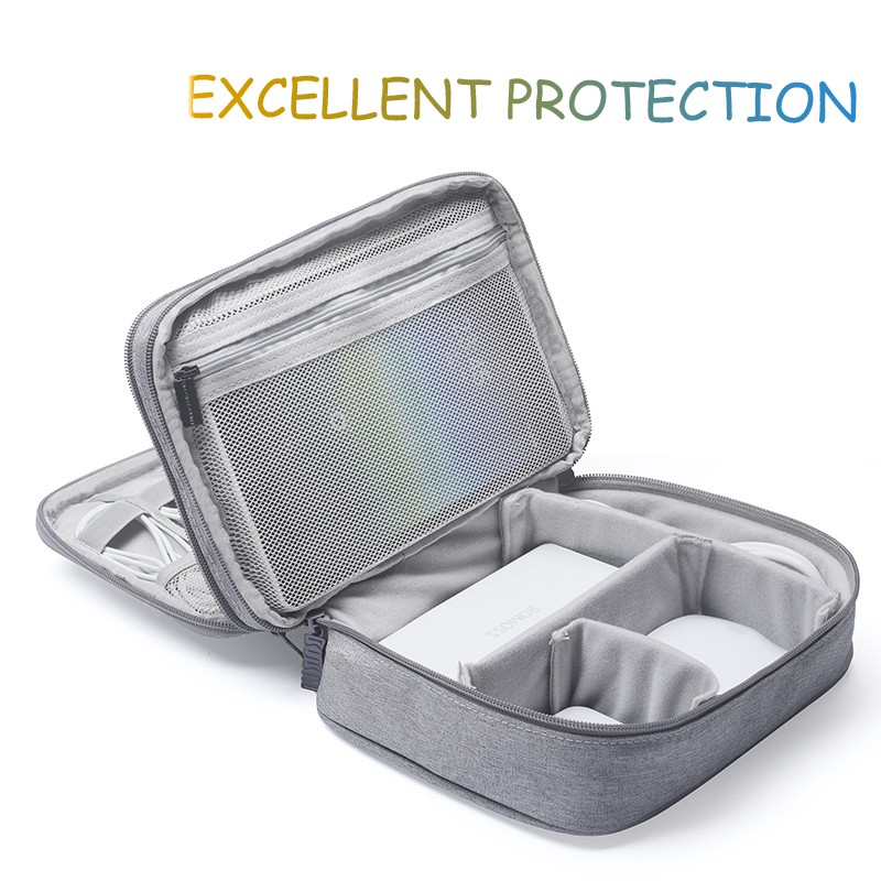 Túi Evertoner đựng dây cáp sạc / đồ trang điểm có khóa kéo tiện dụng