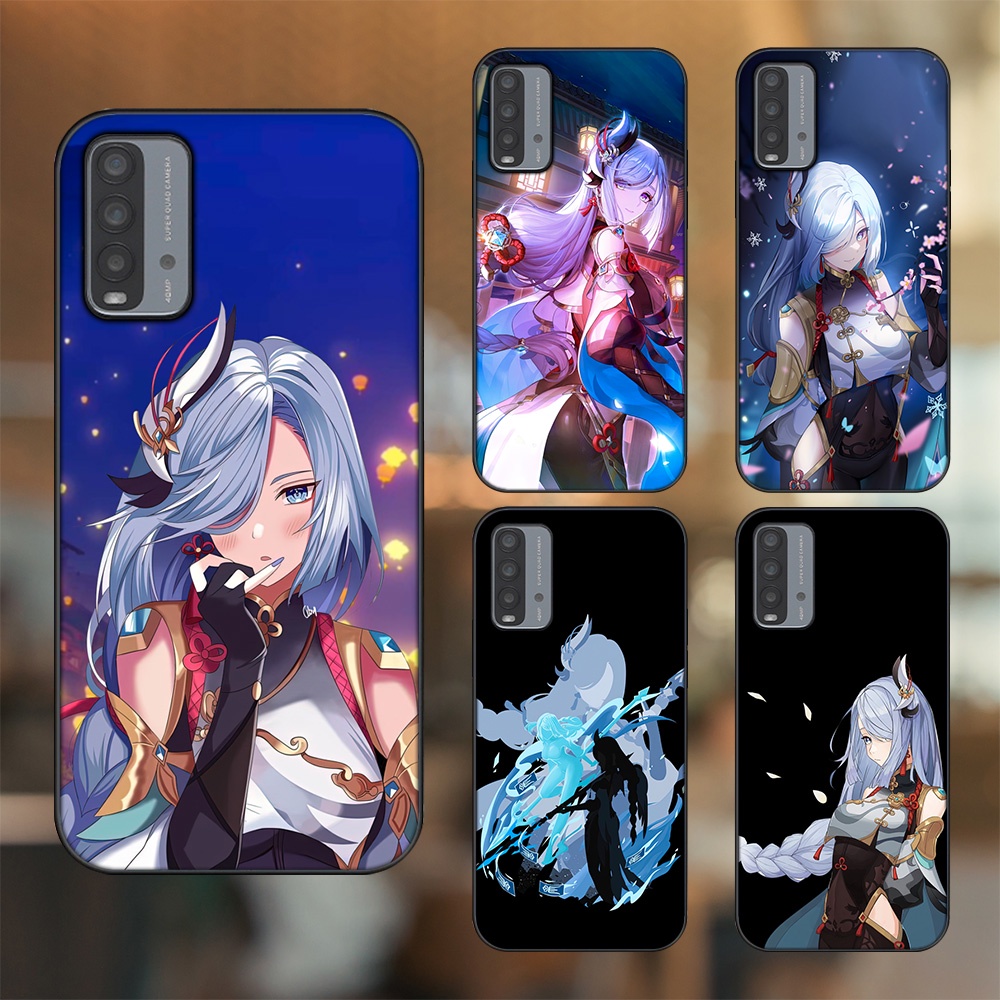 Ốp lưng Xiaomi Redmi 9T viền đen in hình Shenhe Genshin Impact