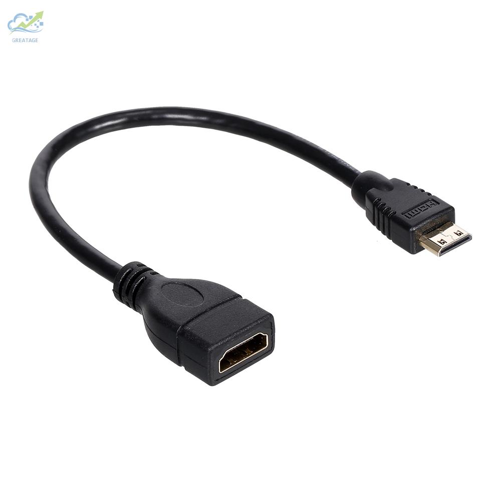 g☼Mini HD to HD Cable Mini HD Male to HD Female Adapter Cable HD 1080P Resolution for Camera Laptop Tablet Projector TV Monitor