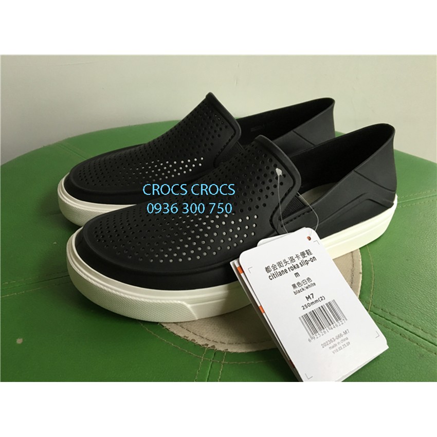 GIÀY NHỰA C.ROC.S CITILANE ROKA SLIP ON CHO NAM MÀU ĐEN | BigBuy360 - bigbuy360.vn