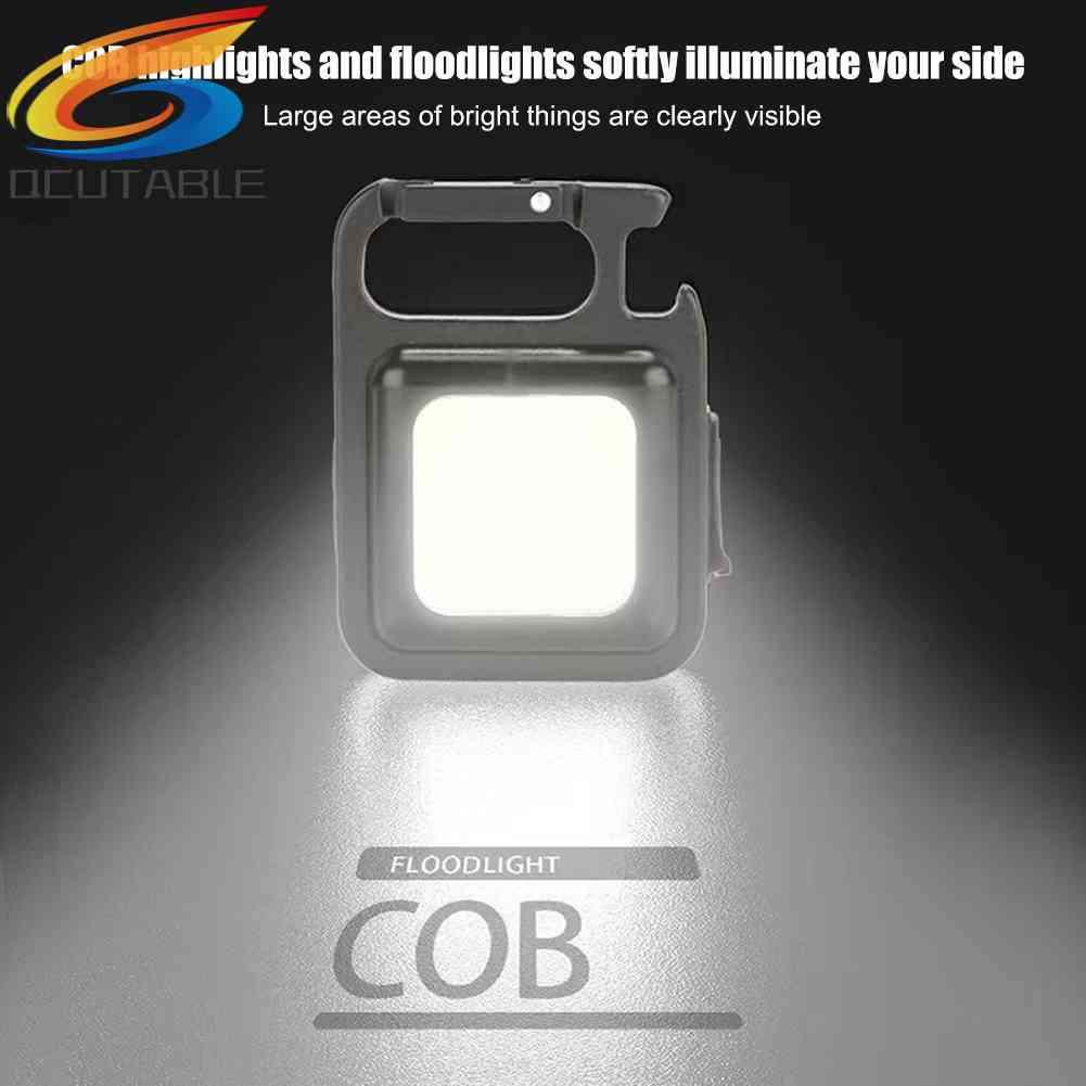 Đèn Pin Mini 6W COB 400lm Chống Thấm Nước Kèm Móc Khóa Tiện Dụng