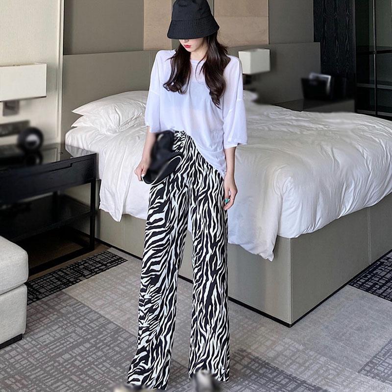 Quần Dài Họa Tiết Ngựa Vằn Thiết Kế Thời Trang Dành Cho Nữ