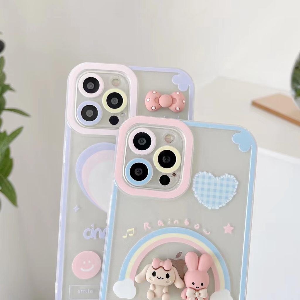 Ốp điện thoại hình gấu thỏ thích hợp cho iPhone case 13 13 promax X XS XR cartoon 11 11 pro max 12 12 pro 12 pro max