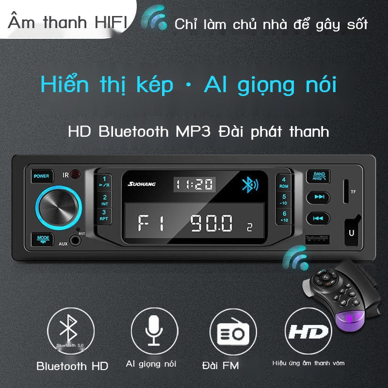 Màn hình hiển thị Trung Quốc kích hoạt bằng giọng nói thông minh Bluetooth Máy nghe nhạc MP3 radio xe hơi Đầu CD Xe tải