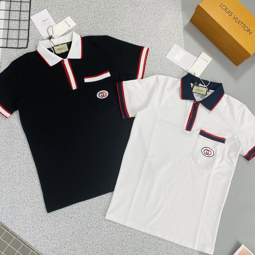 Áo thun Nam Nữ ⚡FREE SHIP⚡ Áo Polo có cổ Gucci túi ngực