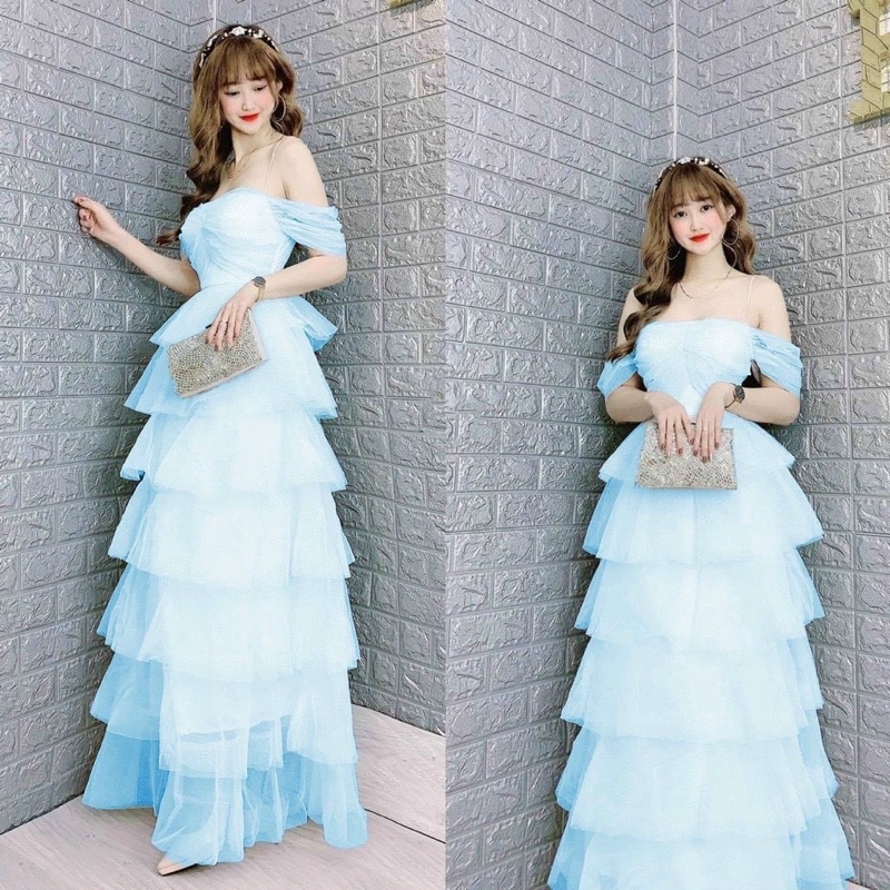 ĐẦM MAXI DỰ TIỆC CÚP TẦNG FULL SIZE S /M/L/XL