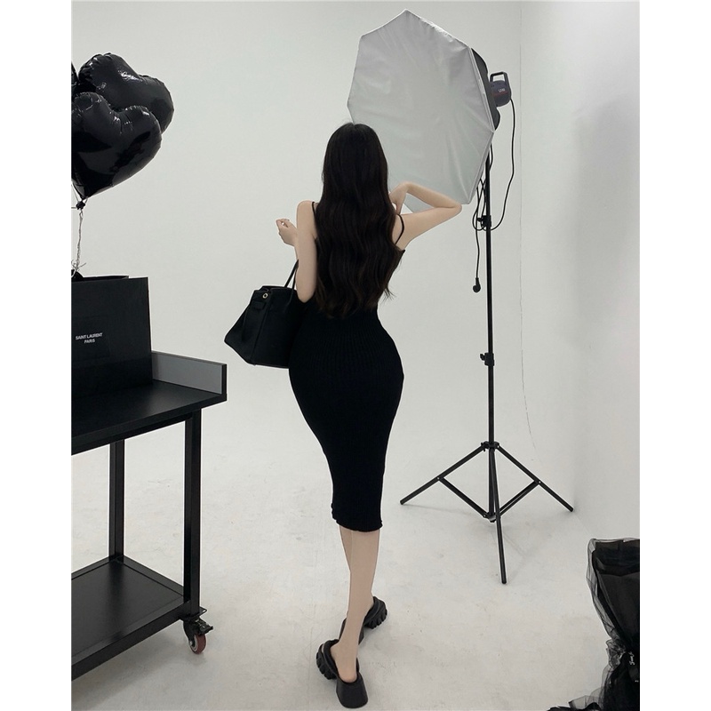 Đầm Dệt Kim Kẻ Sọc Phối Màu Tương Phản Thời Trang Mùa Hè