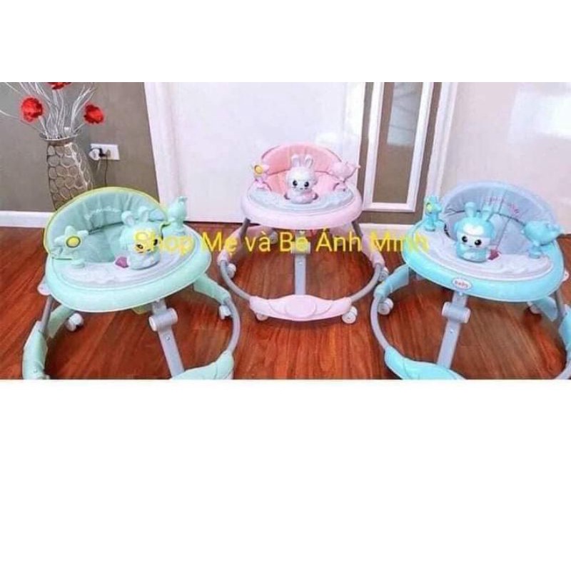 Xe Tập Đi Tròn đa chức năng Có Hình Thỏ ngộ nghĩnh dễ thương có nhạc, có bàn ăn cho bé