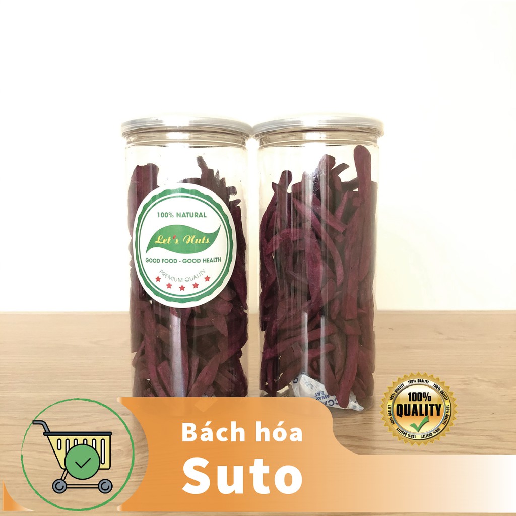 Khoai lang tím sấy giòn đặc sản Đà Lạt hũ 300g sang trọng, hợp vệ sinh, món quà ăn vặt tuyệt vời Suto Shop