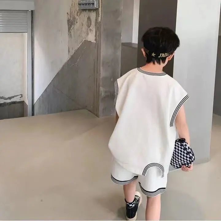 Set Áo Sơ Mi Ngắn Tay + Quần Short Phong Cách Phương Tây Thời Trang Mùa Hè Mới Cho Bé Trai