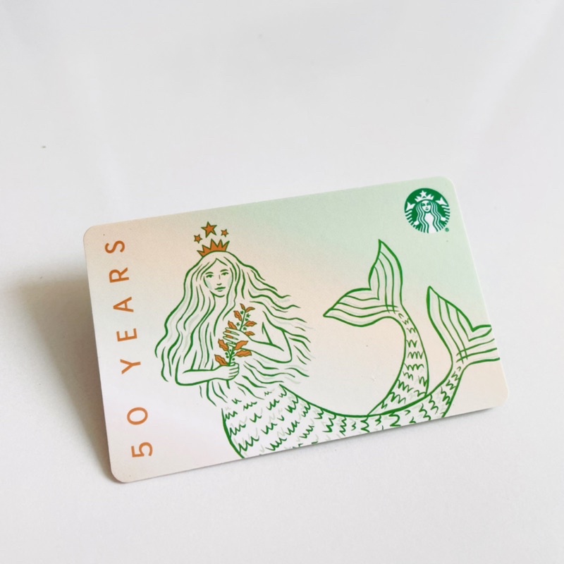2501-50 THẺ STARBUCKS GIẤY US SIREN 50 YEARS (thẻ đã sử dụng, dùng để sưu tầm)