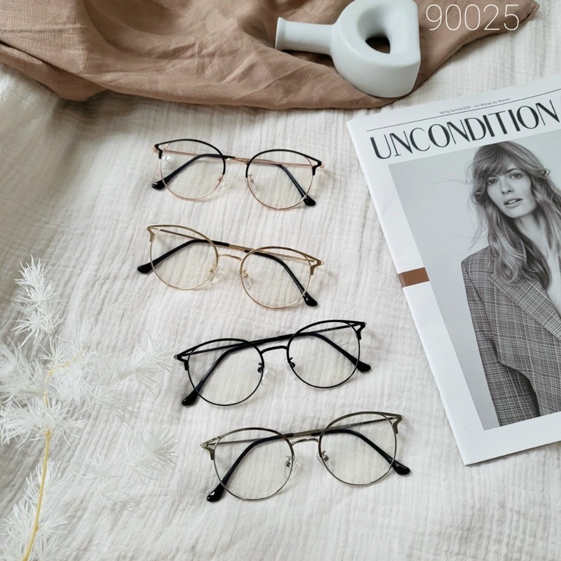 Kính mắt mèo nữ kim loại thanh mảnh 90025 Jolie eyewear chống ánh sáng xanh, UV400