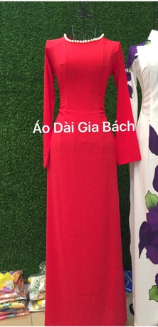 Bộ áo dài đỏ trơn cao cấp 250k