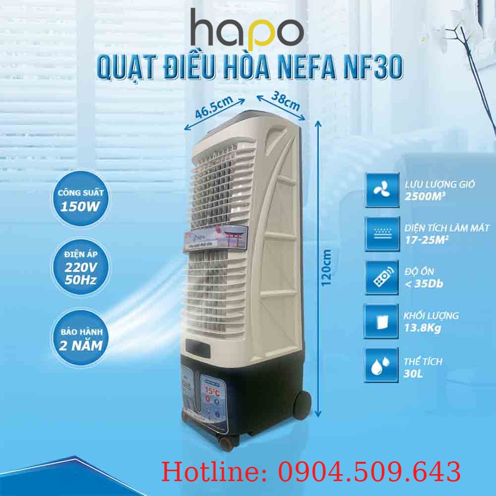 Quạt Điều Hòa Hơi Nước NEFA NF30K Chính Hãng, Quạt Hơi Nước Làm Mát Cho Gia Đình