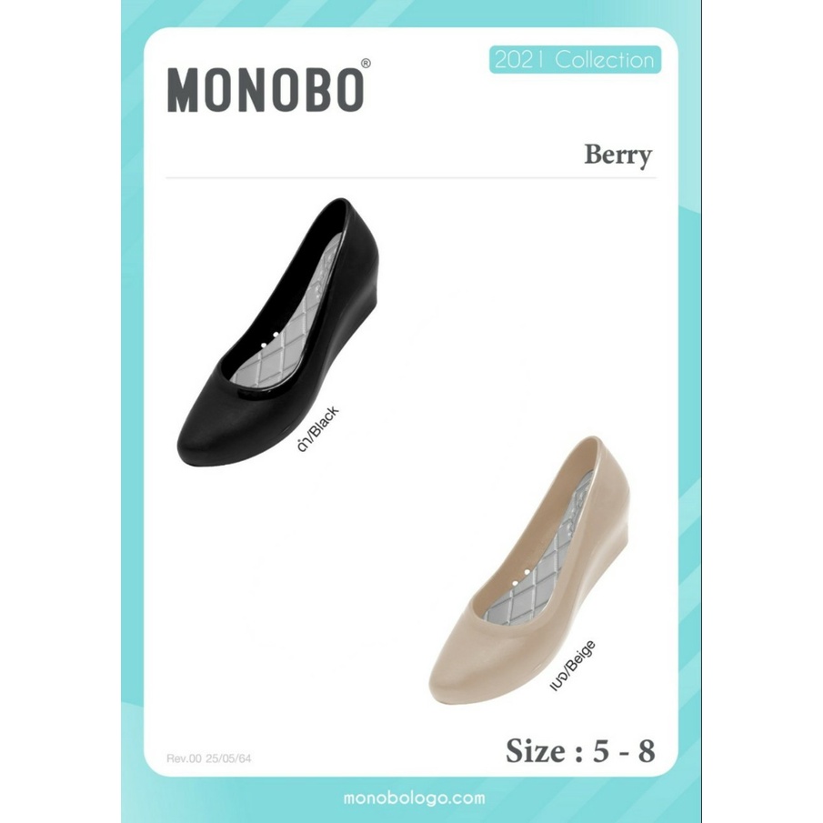 Giày Thái Lan nữ nhựa dẻo đi mưa đế xuồng cao MONOBO - BERRY