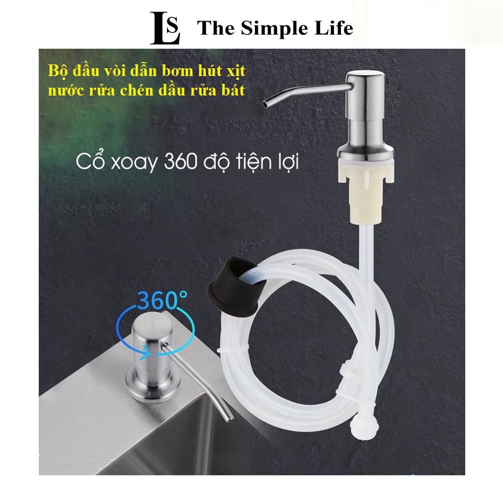 Vòi hút nước rửa chén, vòi hút nước rửa bát tự bơm hút nước rửa chén gắn chậu ống dẫn dài 1,2m Inox 304 [CHÍNH HÃNG]