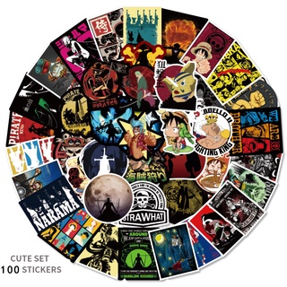 Random Set 100 Miếng Dán STA Hình Hoạt Hình Có Thể Tái Sử Dụng Trang Trí Hành Lý/Máy Tính Xách Tay DIY