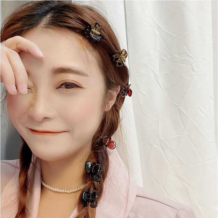Haimeikang Set 6 kẹp tóc cỡ nhỏ kiểu dáng đơn giản dễ thương cho nữ