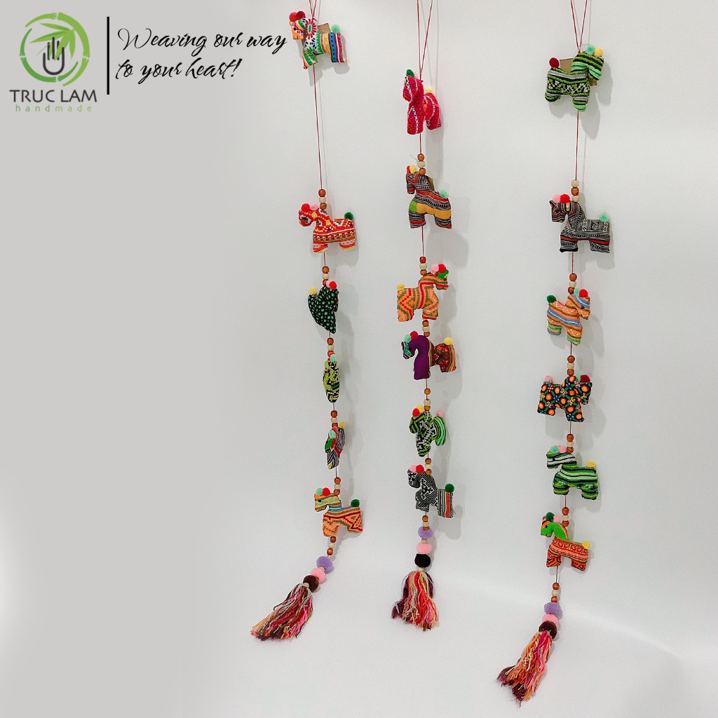Dây Treo Tường Décor Trang Trí Phòng Vải Thổ Cẩm Hình Con Ngựa Con Thằn Lằn Con Gà - Trúc Lâm Handmade