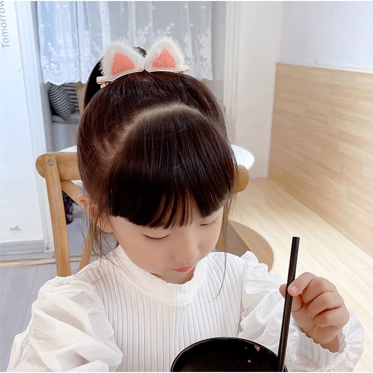 Kẹp tóc hình tai mèo phối lông dễ thương thời trang cho bé gái KT34