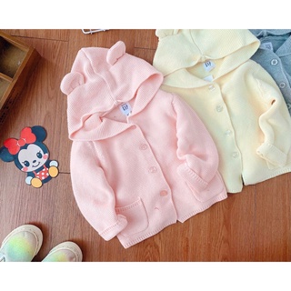 Áo len tai gấu siêu xịn cho bé trai/ bé gái màu hồng, màu xanh