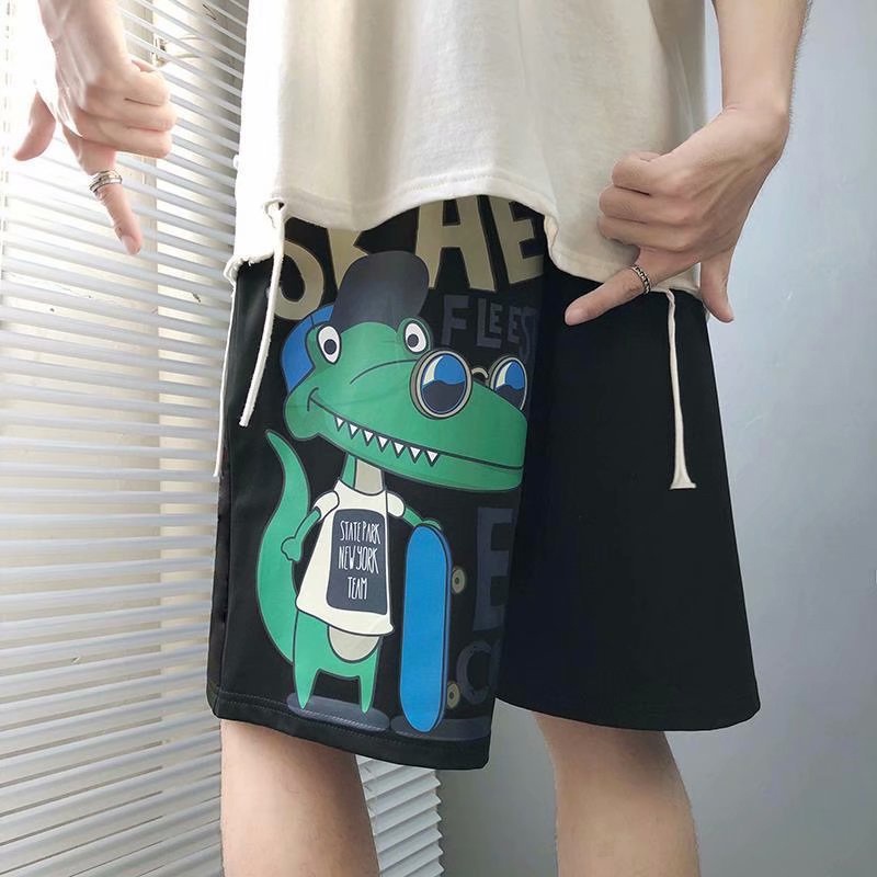 Quần Short Thể Thao Ống Rộng In Họa Tiết Trẻ Trung Thời Trang Đi Biển Cho Nam