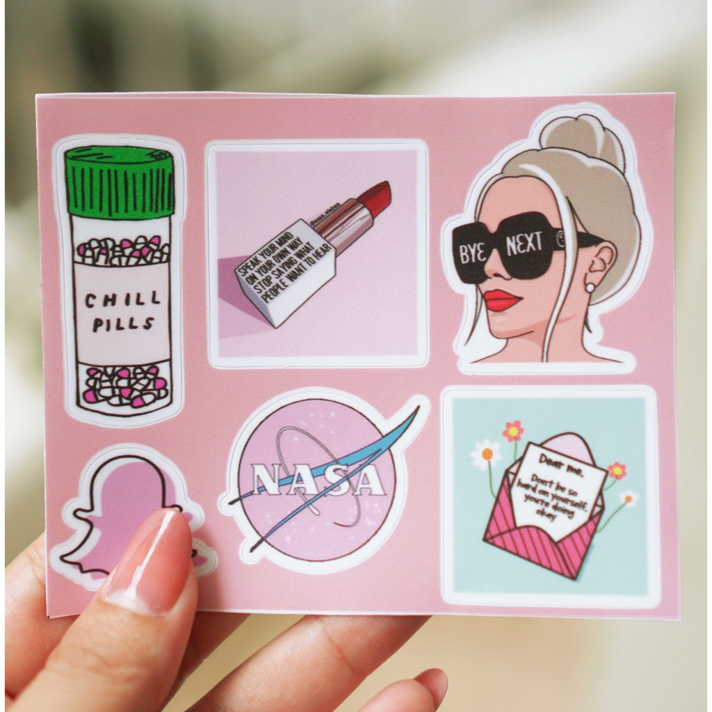 [Set 100+ Hình] Sticker Hình Girl Style Cute |Dán Nón Bảo Hiêm, Điện Thoại, Laptop, Bình Nước..Chống Nước, Chống Bay Màu