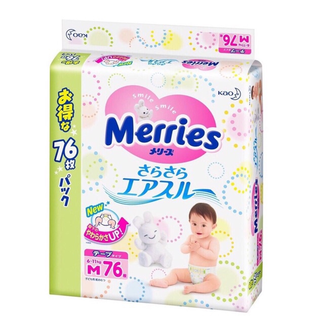 Tả dán/quần Merries nội địa Jumbo M76d/L64d/M74q/L56q/XL50q0