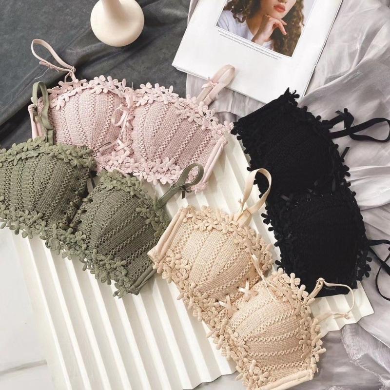 Áo Lót Nữ Ren Nâng Ngực Viền Hoa Rút Dây Tạo Khe Quyến Rũ AN945