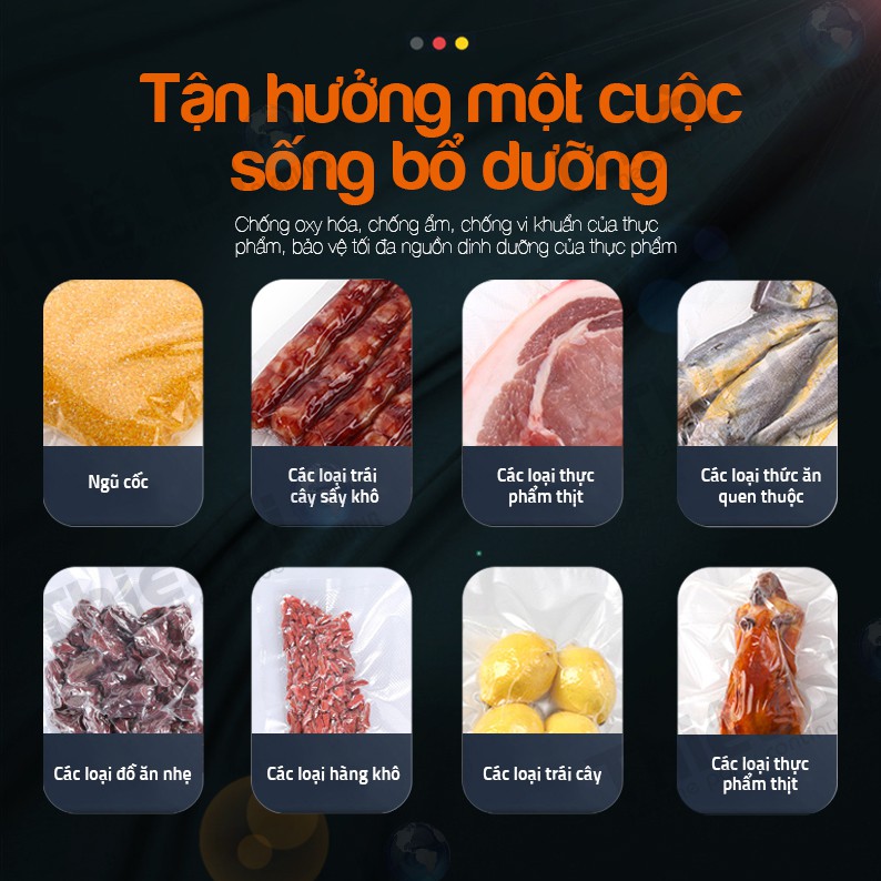 Máy Hút Chân Không Thực Phẩm Kèm Hàn Miệng Túi Vacuum Sealer ( tặng 10 túi hút )