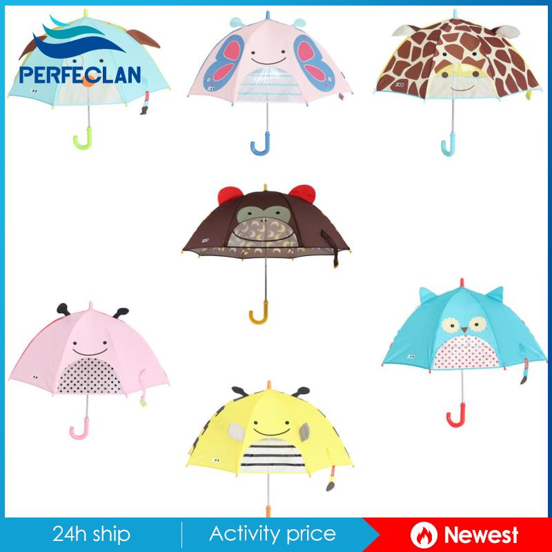 Dù Gấp Tự Động Chống Gió Hình Cú Hoạt Hình Dễ Thương Cho Trẻ Em