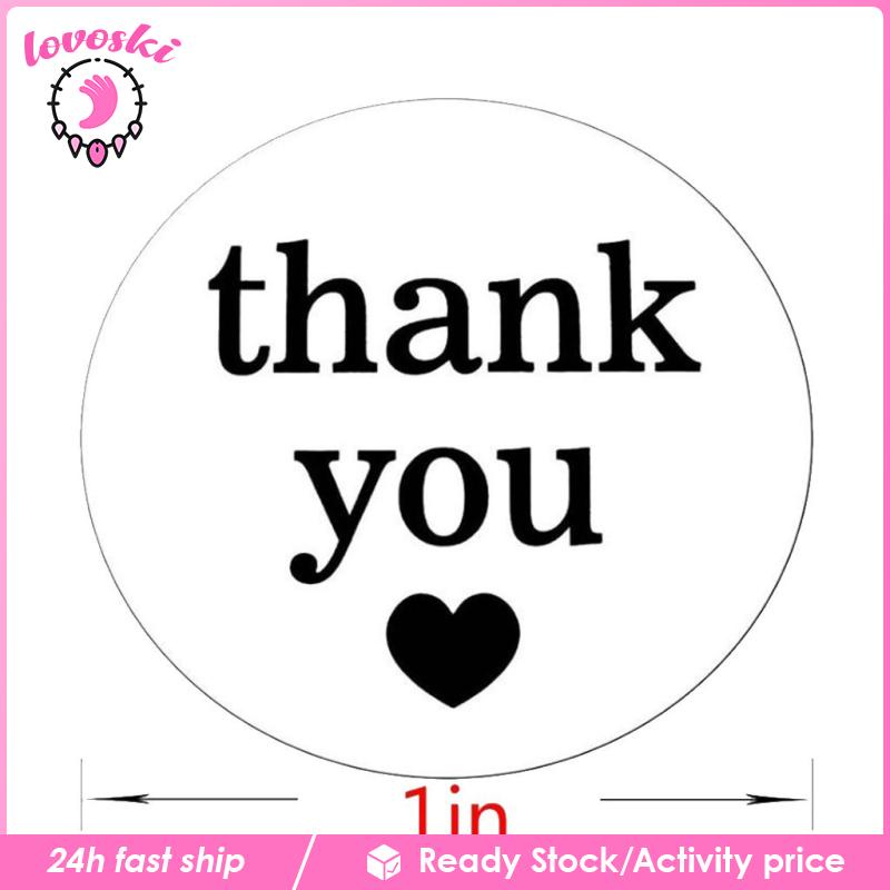 Cuộn 500 Nhãn Dán Thank You Màu Trắng Đen