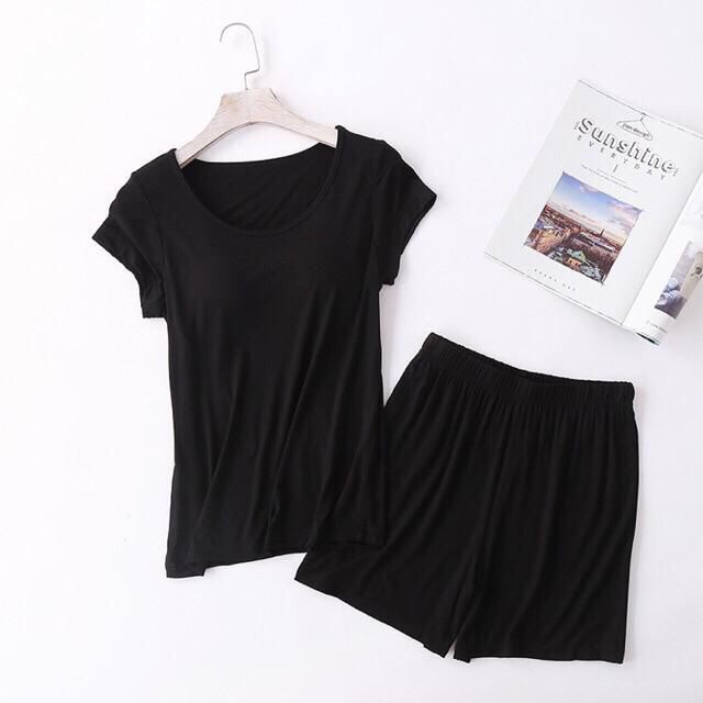 Bộ đồ mặc nhà kèm áo ngực chất mát mịn (hàng có sẵn) | BigBuy360 - bigbuy360.vn