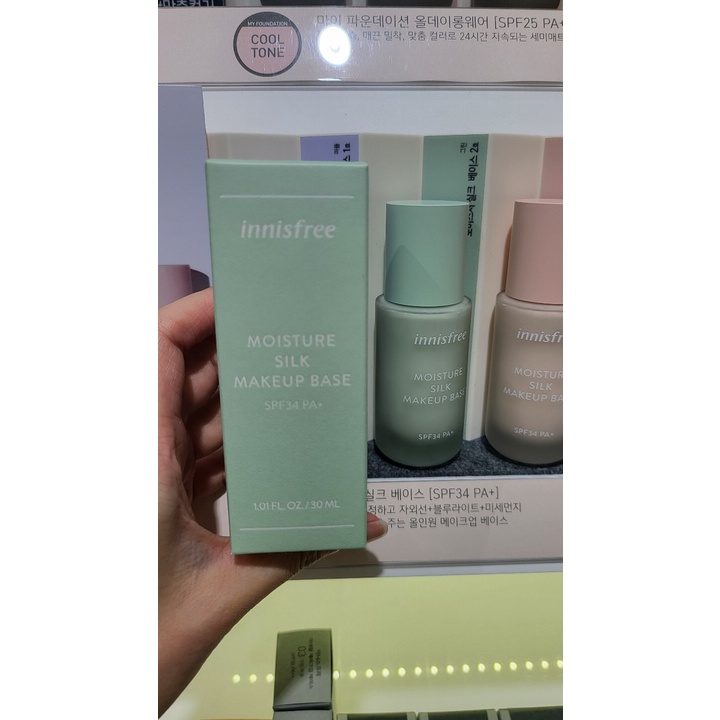 Kem lót trang điểm điều chỉnh tông da Innisfree Moisure Silk Makeup Base SPF34+ PA+